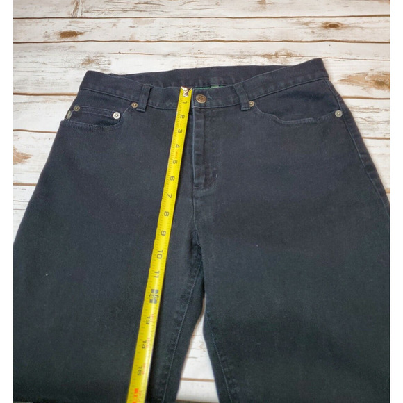 Lauren Ralph Lauren Womens Jeans 10 Black Straight‎ Leg Mid Rise Straight Cotton - Picture 9 of 11